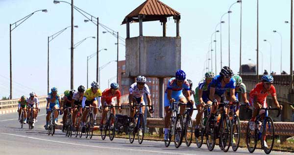 Etienne Sampson of Team Norco Bicycles/Premier Tech in Stage 1 of UCI Asia Tour