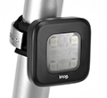 Knog Blinder 4 Square black bike light on bicycle seatpost