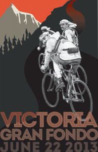 Vintage-style poster for 2013 Victoria Gran Fondo